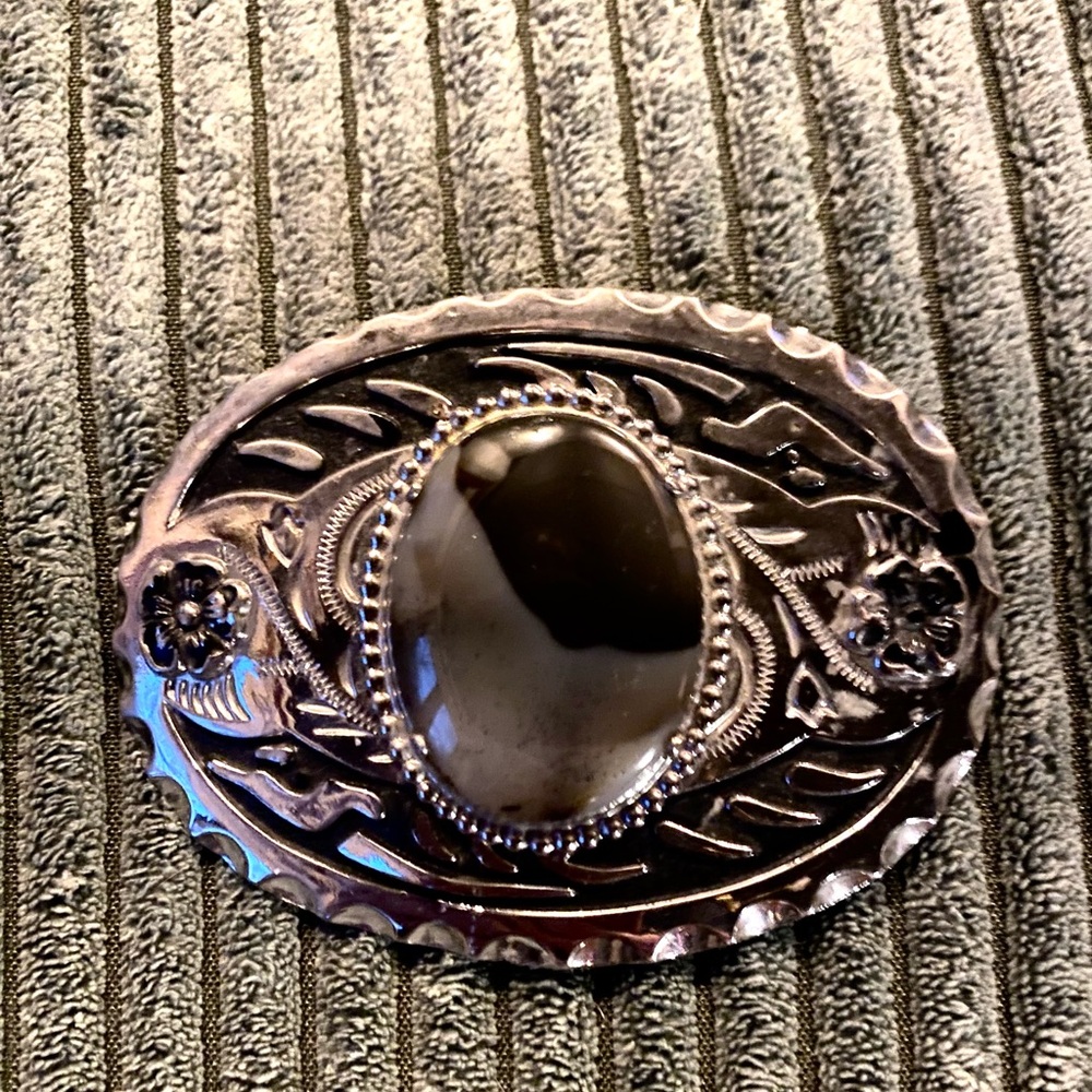 Vintage agate belt buckle